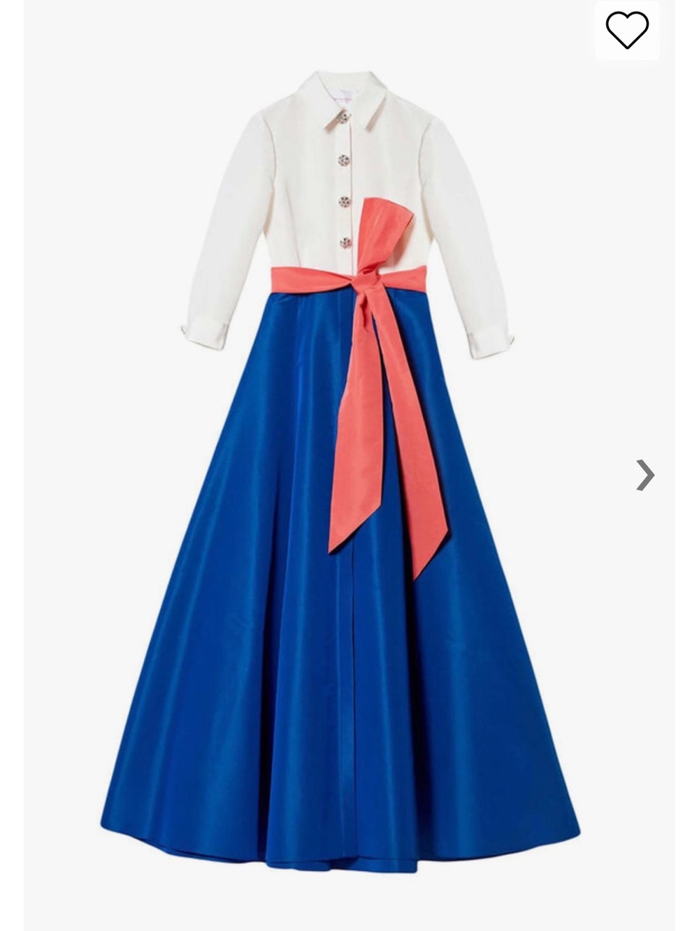 Carolina Herrera Blue Maxi Skirt with Coral Sash- New - Picture 3 of 4